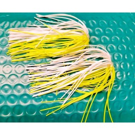 BASS BOSS NEW - 10 CHARTREUSE & WHITE BIOSILK HOLE IN ONE SKIRTS FOR FISHING LURES