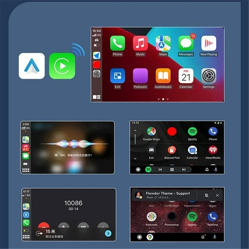 Wireless CarPlay Android Auto Adapter - Type-C USB - Bluetooth