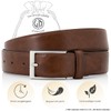 LINDENMANN Men's Leather Belt, Cowhide Belt, XL Cambered, Mogano, Size: