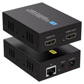 VEDINDUST 400FT 120M HDMI Extender Over Lossless Transmission Over a Single Cat5e 6 7 Cable Ethernet To HDMI Support 1080P60HZ HDCP EDID