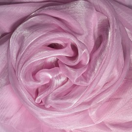 Tela de organza arrugada de 11 yardas de largo, 59 pulgadas de ancho, perfecta para proyectos de tela de seda, decoraciones de boda, calcomanías de fiesta, manualidades y diseño de moda (rosa)