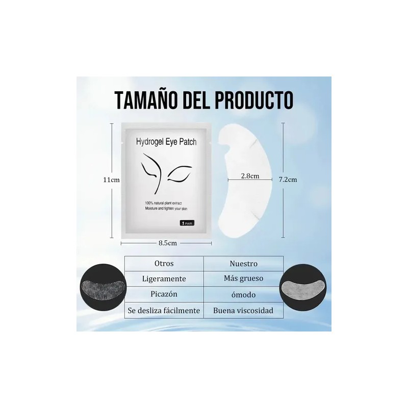 100 Pzas Parches Hidrogel Para Extesiónde Pestañas Mink