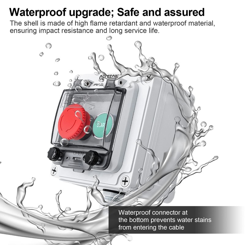 OELFFOW IP67 Outdoor Waterproof Box 2 Push Button (Letter) Emergency
