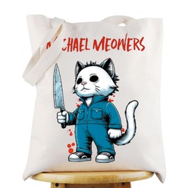 WZMPA Michael Myers Cat Tote Bag Michael Thriller Fans Gift Michael Meowers Cat Shoulder Bag Michael Myers Merch (Michael Meowers TG)