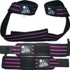 Wrist Wraps + Lifting Straps Bundle (2 Pairs) for Weightlifting,