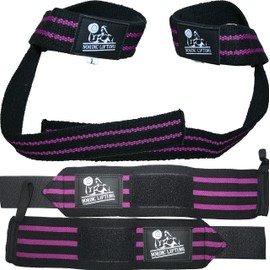 Wrist Wraps + Lifting Straps Bundle (2 Pairs) for Weightlifting, Crossfit, Workout, Powerlifting, For Women & Men - Premium Quality Equipment & Accessories