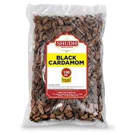 SHUDH Black Cardamom Pods 100GM | Whole Kali Elaichi Indian Spice ~ All Natural | Vegan | Gluten Friendly | NON-GMO | Indian Origin