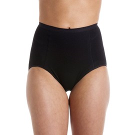 Camille Womens High Waist 2 Pack Black Cotton Control Full Briefs 14