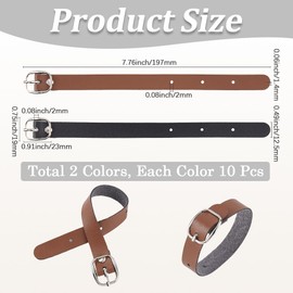 GORGECRAFT 20Pcs Luggage Tag Straps PU Leather Adjustable Luggage Label Loops Replacement Belts Stirrup Strap Watch Band Straps with Buckle for Suitcase Backpacks Clothes ID Card Holder Travel