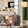 GO&SO 1 Pack Floral Large Drum Lamp Shade,16" x16" x10",