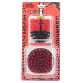 Outdoor Cleaning Supplies - Stiff Bristle Scrubber Kit for Home Use - Concrete, and Brick Scrubbing Tools - Headstone Restoration Brush Kit - Outdoor Grout and Siding Cleaning Brushes - Stiff Brushes