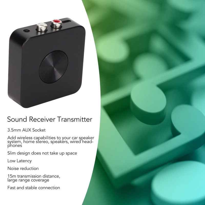 Bluetooth Sound Receiver Transmitter HiFi 3.5mm AUX RCA Input Support