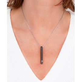 Traveller Urn Necklace for Ashes Stainless Steel Various Colours Zirconia 45/50 cm, Stainless Steel, Cubic Zirconia