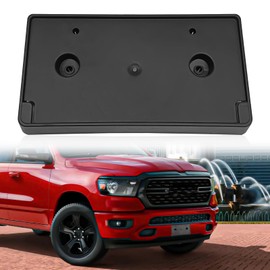 NOTISH Front License Plate Bracket, Front Bumper License Tag, Black No Drill License Plate Without Screws, Compatible with Dodge Ram 1500 2019-2024, Replace OEM 68274215AE CH1068151