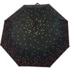 Folding Umbrella Stable with Automatic Black Printed Rainbow Dots, Black