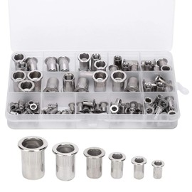 93 Uds tuerca de remache de acero inoxidable en caja M3/M4/M5/M6/M8/M10 cierre de rosca Vertical combinado