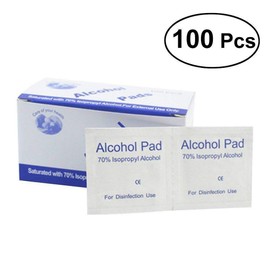 100PCS Disposable Alcohol Prep Pads Skin Cleansing Wipes Saturated with 75% Ethanol Alcohol Extemal Use Medical Alcohol for Home or Outdoor