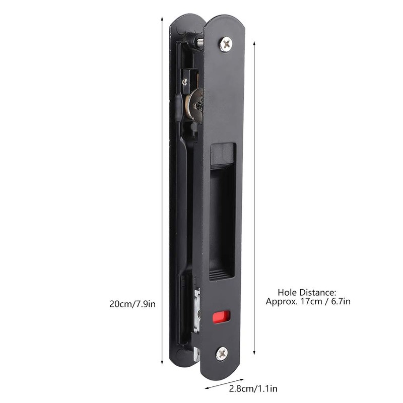 Hook Lock for Sliding Door, Hook Lock, One-sided Closure, Movable