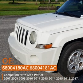 GZZTORES - Cubierta de luz lateral para Jeep Patriot 2007 2008 2009 2010 2011 2013 2014 2015 2016 2017 - Accesorios de montaje para luces de esquina de pasajeros y conductores