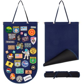 JOYMOMO Hanging Patch Display Panel Holder Foldable Patch Organizer for Military Army Combat Morale Uniform (Blue)（Patch are Not Included）