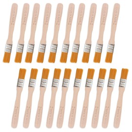 Pack of 20 flat brushes, paint brushes, bristle brush, window brush with wooden handle, glaze brush for paints, art, painting supplies, varnishes, painting, DIY painting of walls - 14 cm
