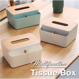 Rectangular Tissue Box Holder, Multifunction Facial Tissue Dispenser for Dining Room, Kitchen, Bedroom, Home Décor (Green)