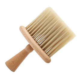 Beavorty Neck Duster Barber Brush Soft Cleaning Tool with Wooden Handle for Removal for Professional and Home Use for Loose Hair Around Neckline