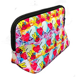 Best of Golf America Neoprene Cosmetic Bag, Waterproof Neoprene Zipper Pouch, Travel Portable Toiletry Makeup Bag and Organizer Case for Women and Girls