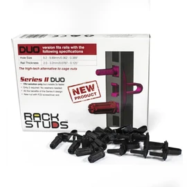 Rackstuds DUO 1RU Rack Mount Solution Series II – No More Cage Nuts! The Easiest and Safest Server Rack Solution in 19" Racks with Square Punched Vertical Rails | 50-Pack, Universal Version