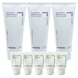 Innisfree Blueberry Rebalancing 5.5 Cleanser Large Capacity 200ml 3pcs+ / 이니스프리 블루베리 리밸런싱 5.5 클렌저 대용량 200ml 3개+