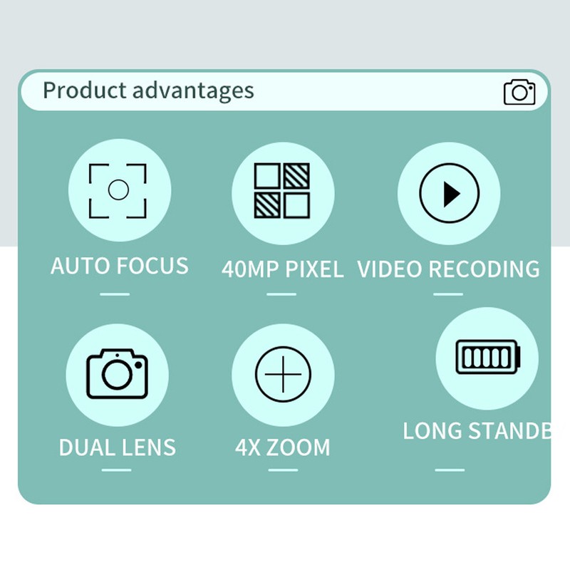 1080P Digital Camera with Tripod Dual Lens 40MP HD Selfie