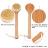 Shower Brush with Natural Bristle - Long Bamboo Handle Bath