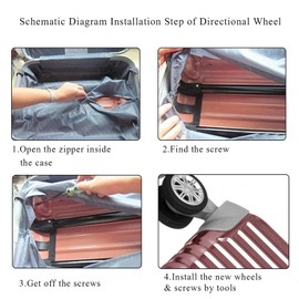 ZAWELIYO Nylon Luggage Caster Wheels Quiet, Wear Resistant, Easy Installation, 2 Pack Replacement Suitcase Caster for DIY Compatible with Ordinary Luggage Box