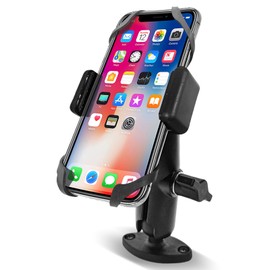 NKSRCP Phone Mount Holder with B Size 1" Ball Diamond Base & Medium Double Socket Arm for Car Boat Truck Motorcycle UTV ATV Fit 2.16-3.54'' Phone