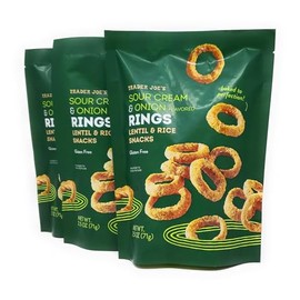 Generic Sour Cream & Onion Flavored Rings, Lentil & Rice Snacks, Gluten Free by Trader Joes (2.5 Oz) Each - Pack of 3