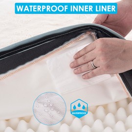 Orthopedic Dog Bed for Large Dogs, Removable Waterproof Cover and Egg-Crate Foam, Machine Washable (Blue, 30.0" L x 20.0" W x 3.0" Th)