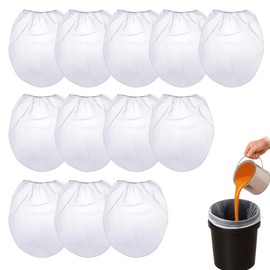 12PCS 1 Gallon Paint Strainer Bags Paint Fine Mesh Strainer Bag with Elastic Top Opening White Paint Bucket Strainer Bag for Spraying Ink And Gardening Hydroponics for Liquid Filtering and Home Brewi