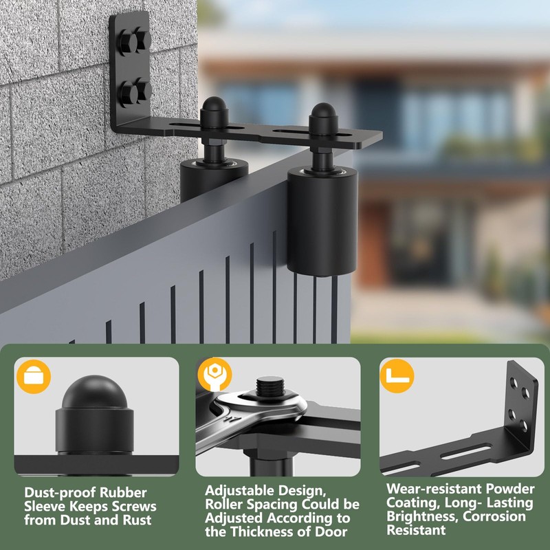 Anobeyi Adjustable Sliding Gate Roller Hardware Kit - Heavy Duty