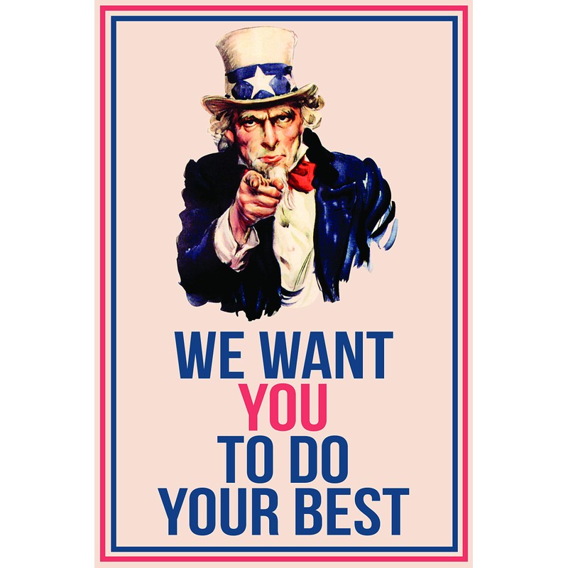 JSC JSC376 Uncle Sam We Want You Classroom Poster |