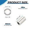 PATIKIL 304 Stainless Steel Spacer, 10 Pcs Round Metal Spacer