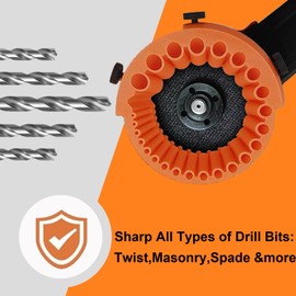 Drill Sharpener Tool, Drill Grinding Angle Grinder, Drill Bit Sharpener for Angle Grinder Drill, She Hat Gloves, 2 to 13 mm Drill Bit for Grinding 125 mm, Orange