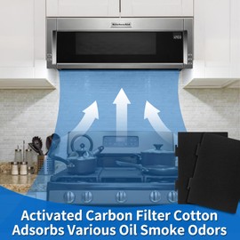 Activated Charcoal Air Filters Replacement for Kitchen Aid Low-Profile Model KMLS311HBL KMLS311HSS and Whirlpool Over Range Microwave HoodW11282981,YKMLS311,YWML55011, WML75011, WML55011HB2-4Pack