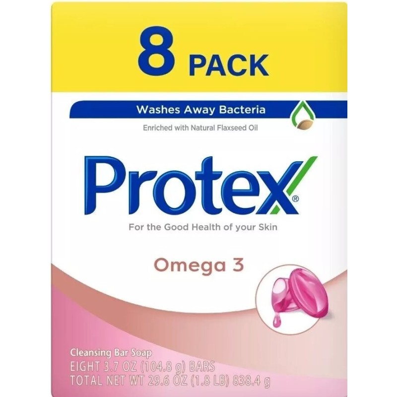 Protex (8 Bars 3.7 oz.) PROTEX OMEGA 3 CLEANING ANTIBACTERIAL