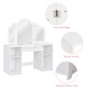 AKUSTIK Kids Vanity, 2 in 1 White Wooden Dressing Table