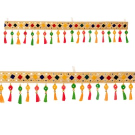 Toran Bandanwaar Decoration Traditional Decorative Hanging for Wall Door Home Temple Festival Wedding Function Party Décor and Gifting (Design-4)