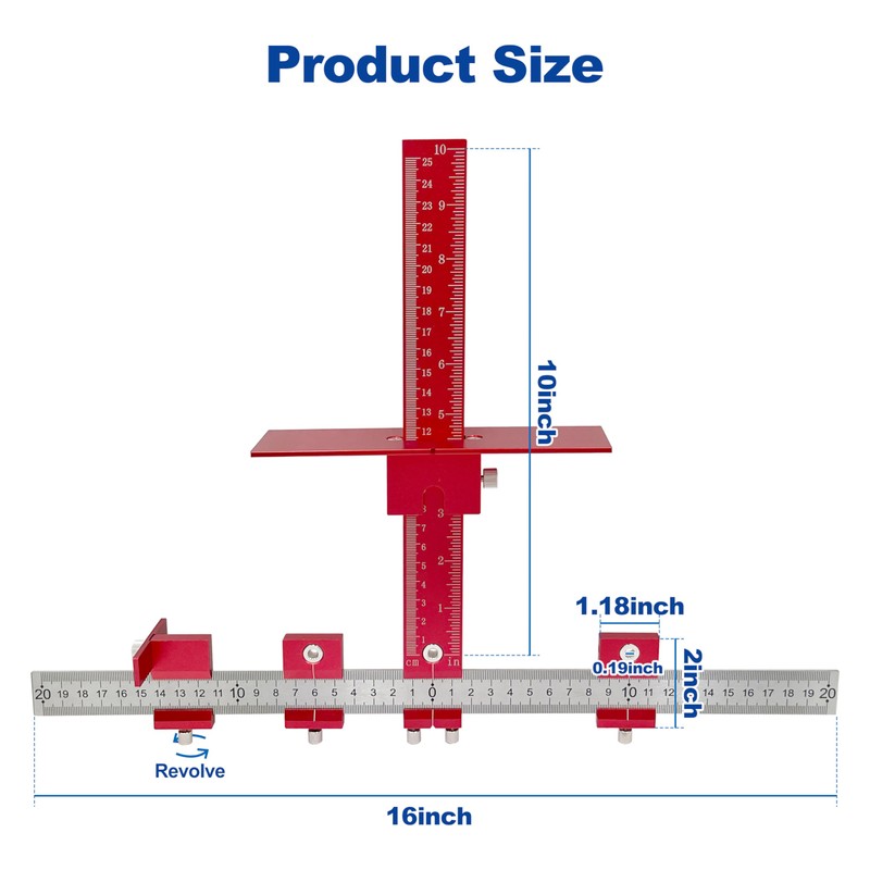 ShineUs Cabinet Hardware Jig Tool，for Handles and Knobs Drawer Guide