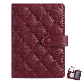 RenLianyi Passport Case, Prevents Skimming, Stores 1 Passport, Stylish, Passport Cover, Wallet, One-Piece, Cute, Lightweight, Passport, Airline Ticket Holder, Pen Clip, Card Case, Holds 4 Cards