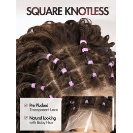 WIGNEE 13X4 HD Lace Front Knotless Short Braided Wig with Curly Ends Braided Wigs for Black Women 12 Inch Synthetic Highlight Brown Braid Wig Ready to Go