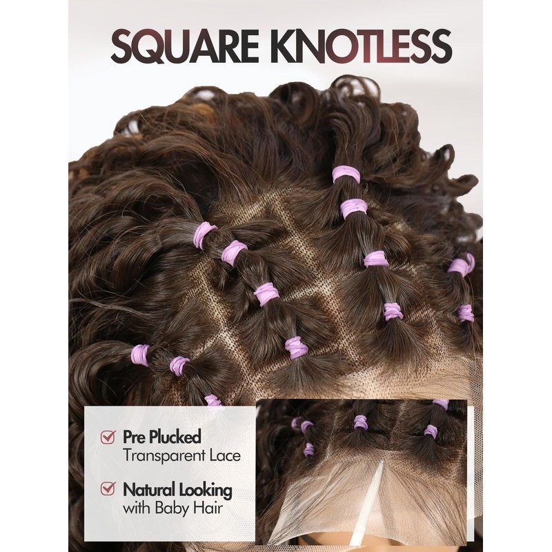 WIGNEE 13X4 HD Lace Front Knotless Short Braided Wig with