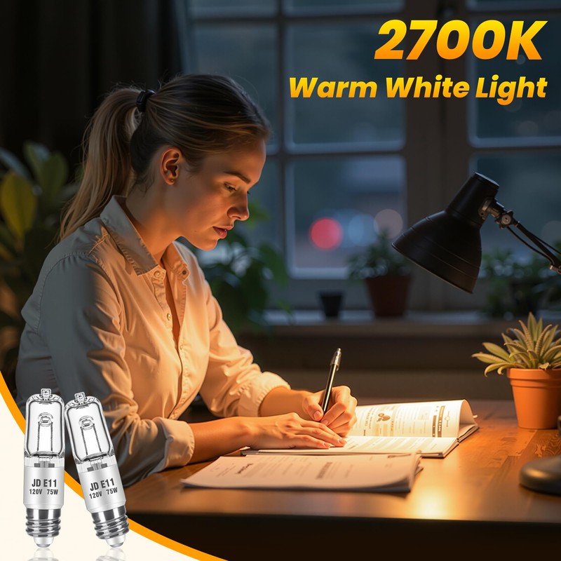 Blakapoo JDE11 120V 100W Halogen Light Bulbs, T4 Mini Candelabra